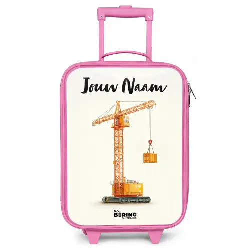 Torenkraan - Getekend - Oranje Kinderkoffer - Roze klein -zz3dotto