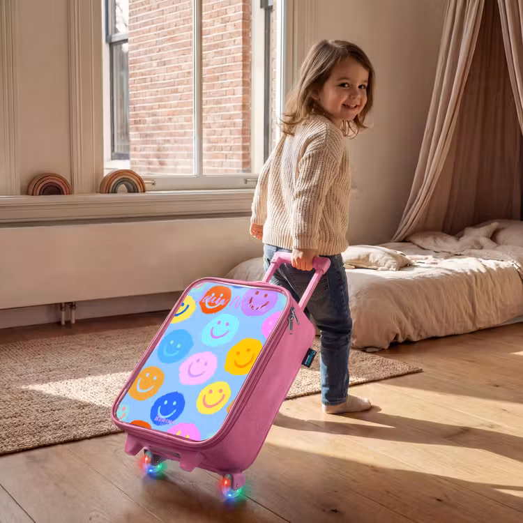 Vrolijk patroon van smileys Kinderkoffer - Roze klein -sfeer1