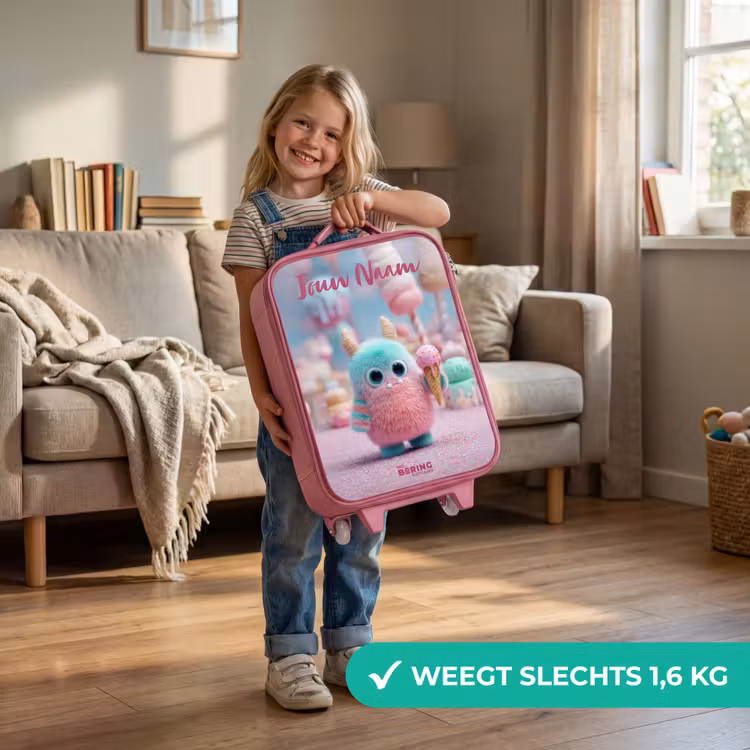 Zoet Monstersnoep Avontuur Kinderkoffer - Roze klein -sfeer2_NL