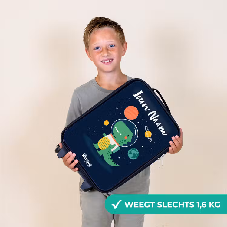 Ruimte - Dino - Planeten - Sterren Kinderkoffer - Zwart klein -sfeer4_NL