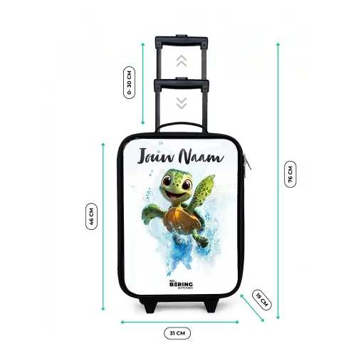 Schildpad - Water - Groen Kinderkoffer - Zwart klein -productfoto_formaten
