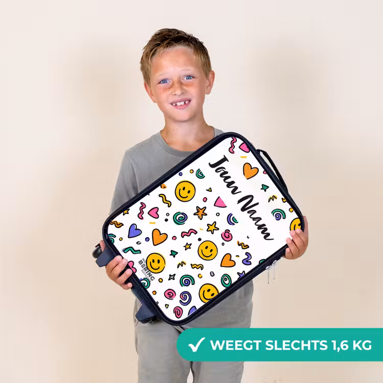 Smiley - Hartje - Ster Kinderkoffer - Zwart klein -sfeer4_NL