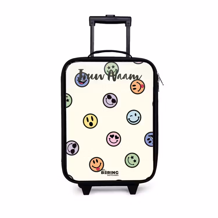 Speelse smiley-mix Kinderkoffer - Zwart klein -3d