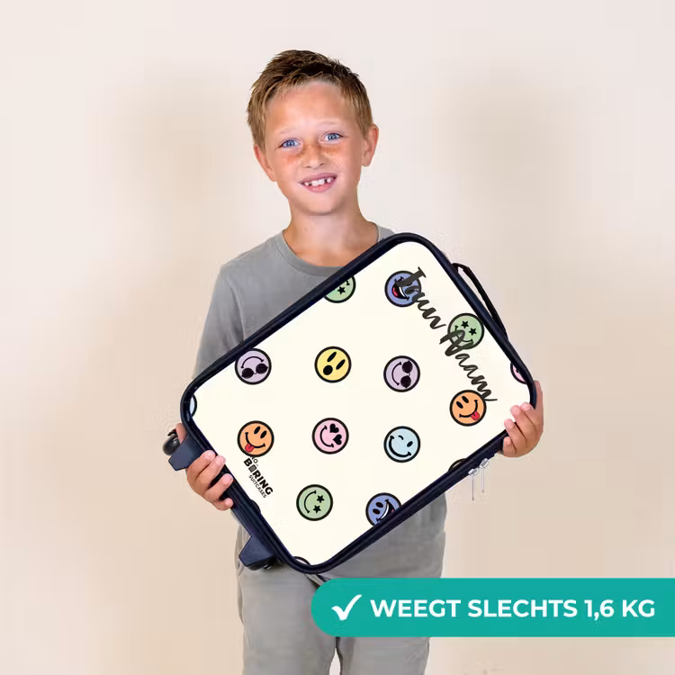 Speelse smiley-mix Kinderkoffer - Zwart klein -sfeer4_NL