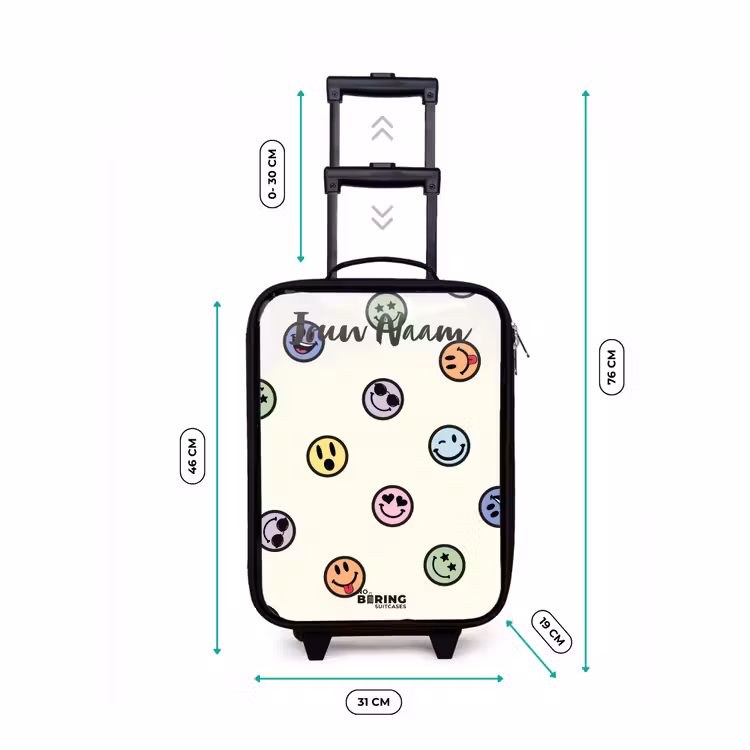 Speelse smiley-mix Kinderkoffer - Zwart klein -productfoto_formaten