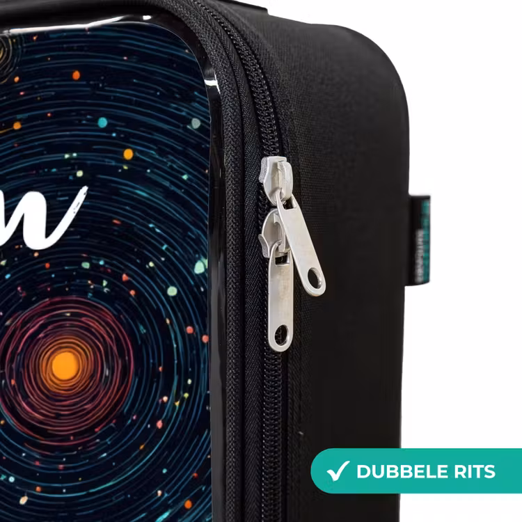 Sterren - Planeten - Kleurrijk Kinderkoffer - Zwart klein -rits_NL