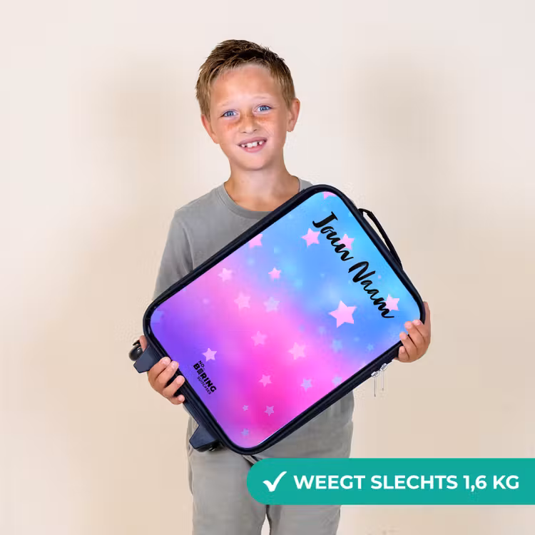 Sterren - Roze - Blauw Kinderkoffer - Zwart klein -sfeer4_NL