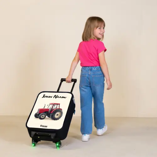 Tractor - Getekend - Rood Kinderkoffer - Zwart klein -sfeer1