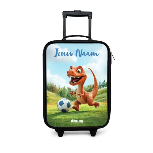 Voetbal - Dino - Sport Kinderkoffer - Zwart klein -3d