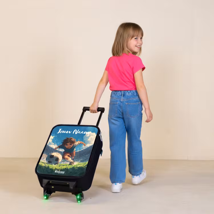 Voetbal - Gras - Stadion - Schilderij Kinderkoffer - Zwart klein -sfeer1