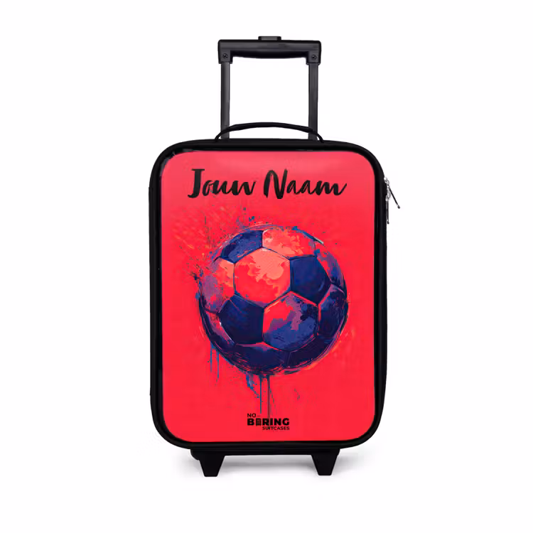 Voetbalvibes - Verf - Blauw - Rood Kinderkoffer - Zwart klein -3d