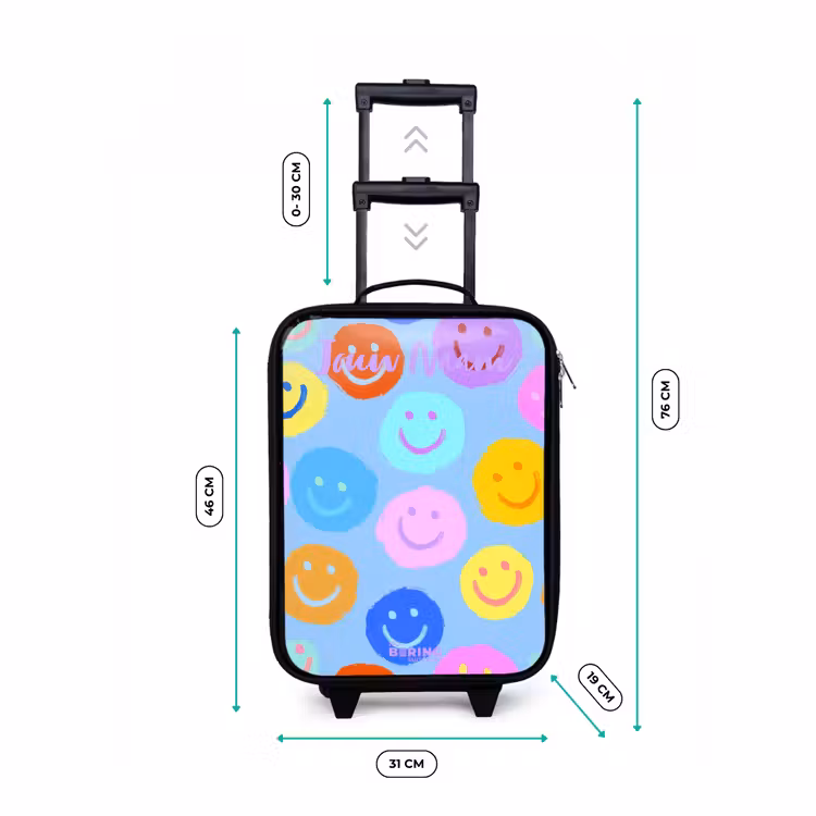 Vrolijk patroon van smileys Kinderkoffer - Zwart klein -productfoto_formaten