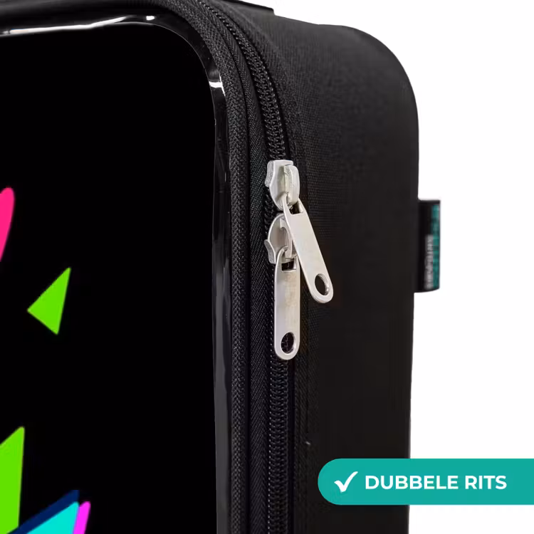 Neon controller op zwart Kinderkoffer - Zwart klein -rits_NL