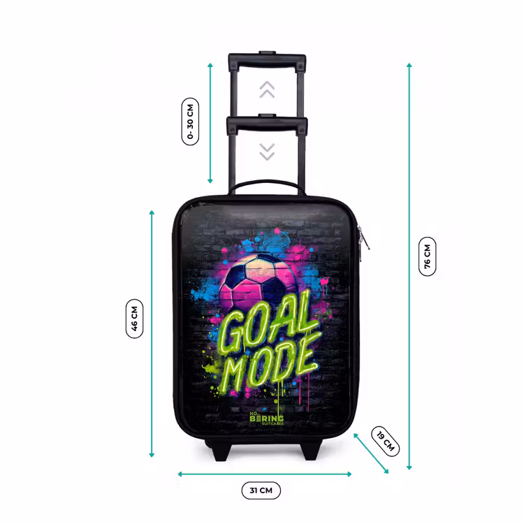 Neon - Graffiti - Voetbal - Kleurrijk Kinderkoffer - Zwart klein -productfoto_formaten