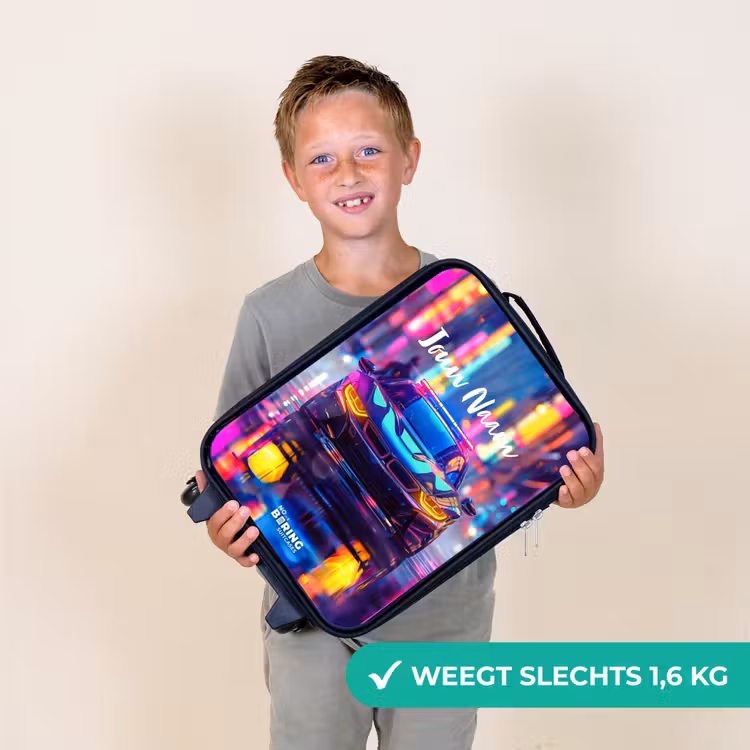 Neon nightcar Kinderkoffer - Zwart klein -sfeer4_NL