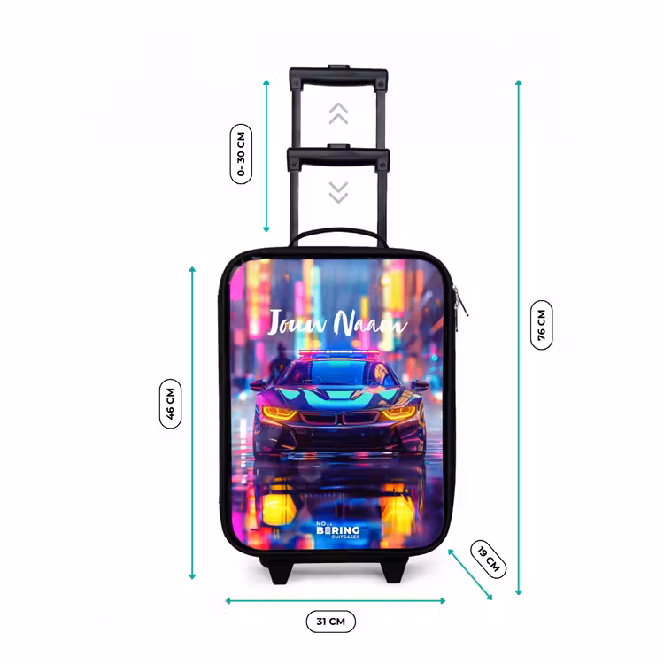 Neon nightcar Kinderkoffer - Zwart klein -productfoto_formaten
