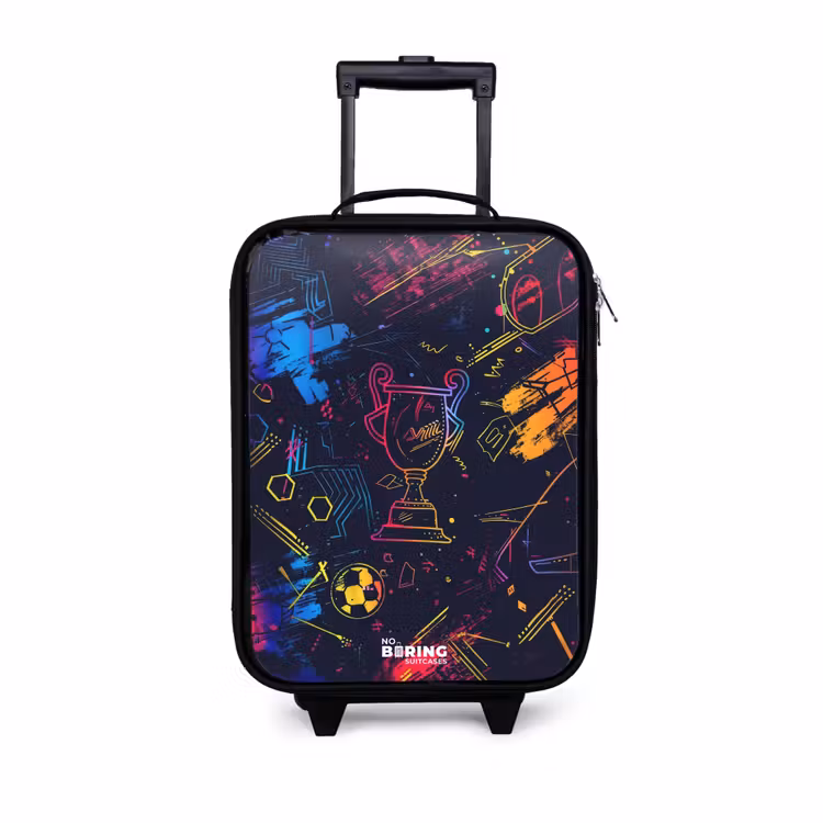 Neon sporttrofee design Kinderkoffer - Zwart klein -3d