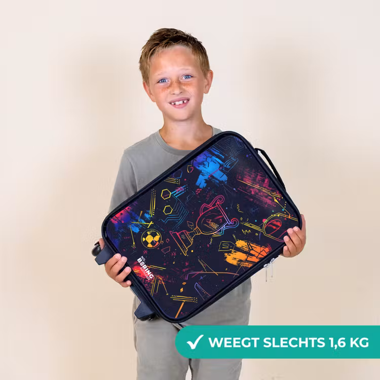 Neon sporttrofee design Kinderkoffer - Zwart klein -sfeer4_NL
