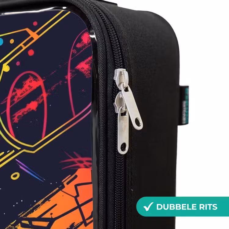 Neon sporttrofee design Kinderkoffer - Zwart klein -rits_NL