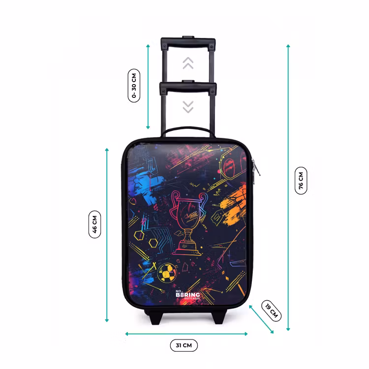 Neon sporttrofee design Kinderkoffer - Zwart klein -productfoto_formaten