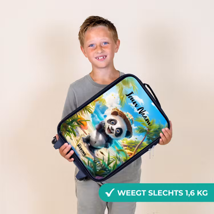 Pablo panda Kinderkoffer - Zwart klein -sfeer4_NL