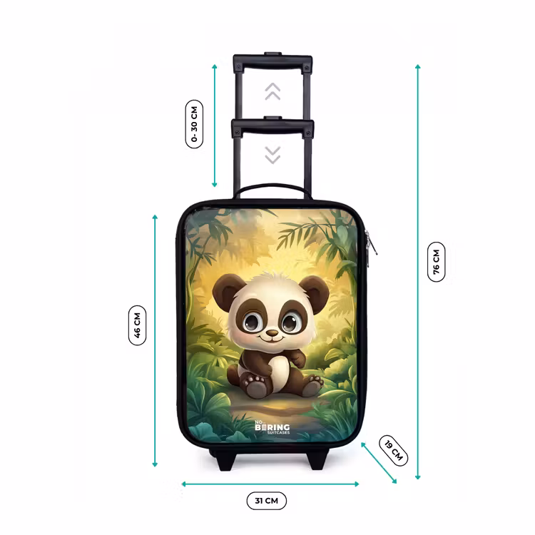 Panda - Bamboebos - Groen Kinderkoffer - Zwart klein -productfoto_formaten