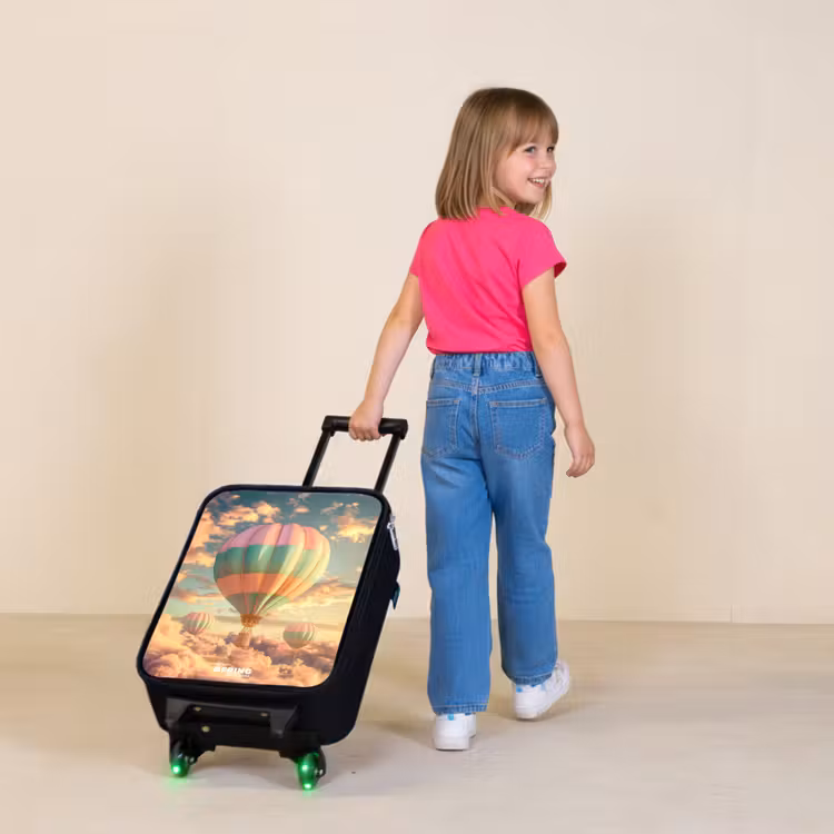 Pastel skyliner Kinderkoffer - Zwart klein -sfeer1