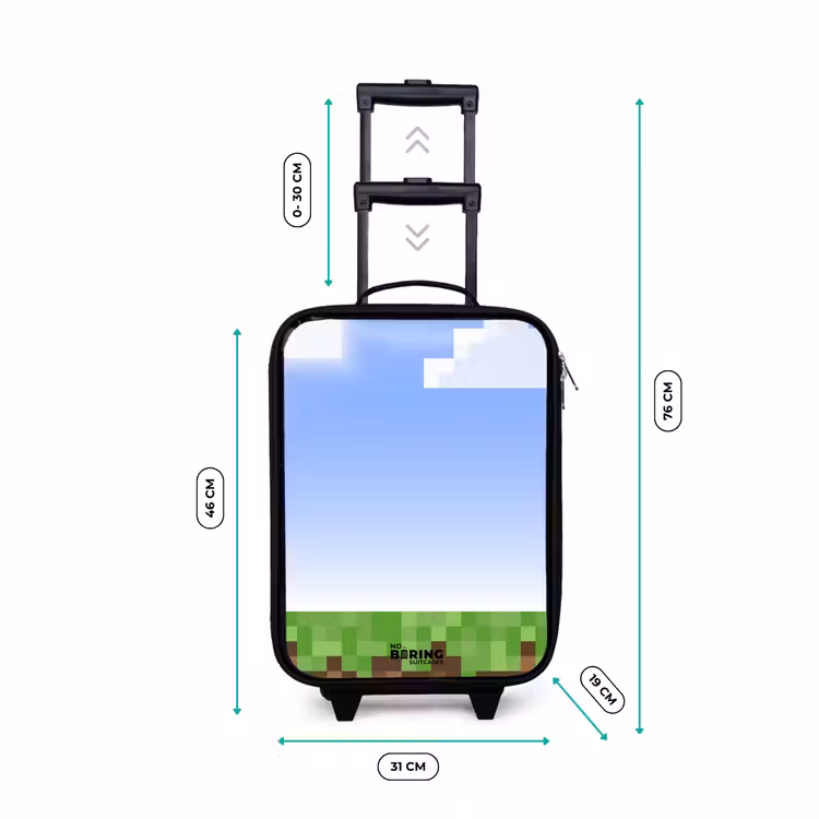Pixel wereld Kinderkoffer - Zwart klein -productfoto_formaten