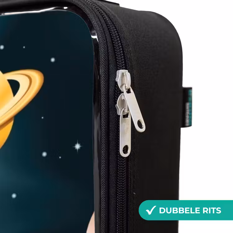 Planeten van het zonnestelsel Kinderkoffer - Zwart klein -rits_NL