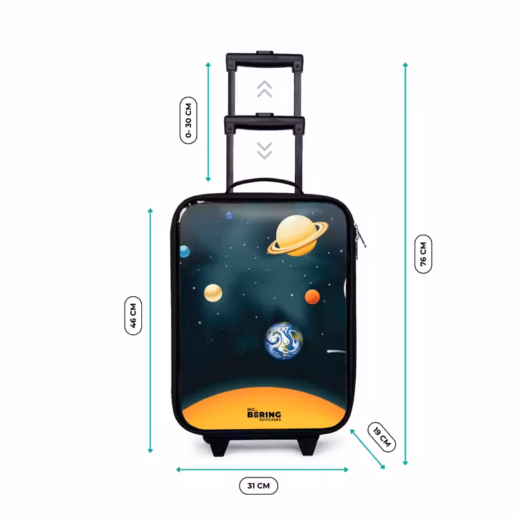 Planeten van het zonnestelsel Kinderkoffer - Zwart klein -productfoto_formaten