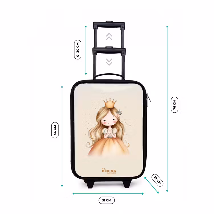 Prinses in gouden tinten Kinderkoffer - Zwart klein -productfoto_formaten