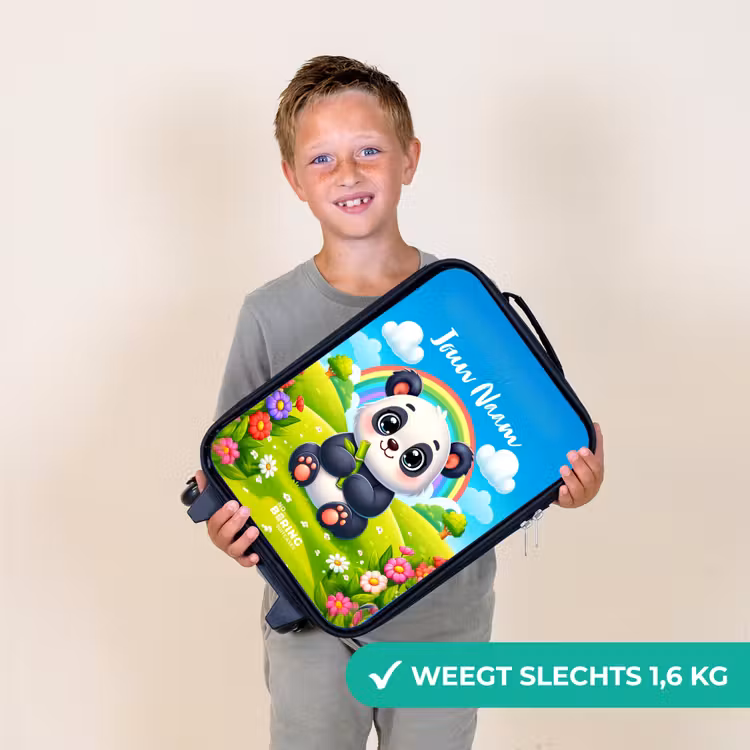 Pukkie Panda Kinderkoffer - Zwart klein -sfeer4_NL
