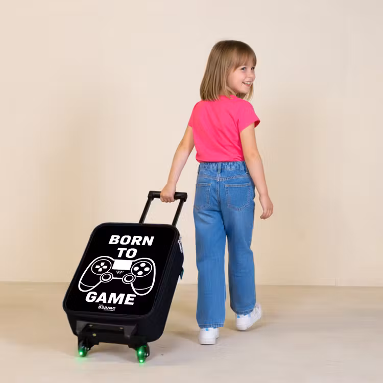 Qoute met controller in zwart wit Kinderkoffer - Zwart klein -sfeer1