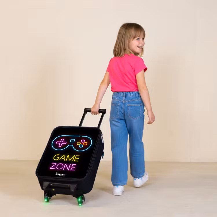 Qoute met neonkleuren Kinderkoffer - Zwart klein -sfeer1