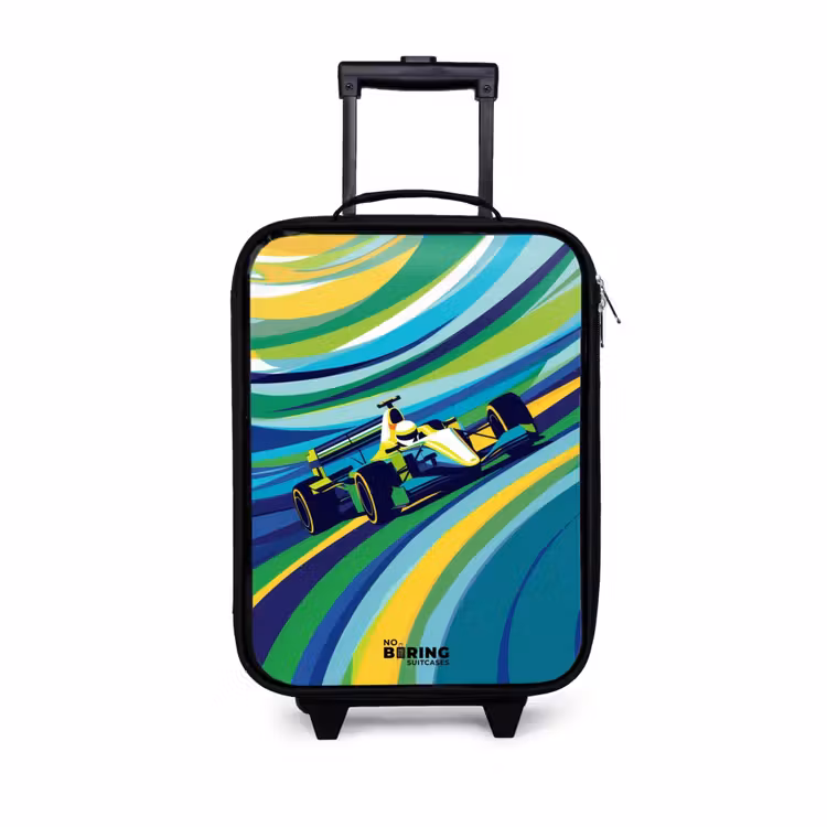 Retro racer Kinderkoffer - Zwart klein -3d