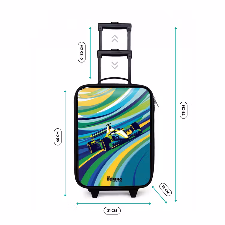 Retro racer Kinderkoffer - Zwart klein -productfoto_formaten