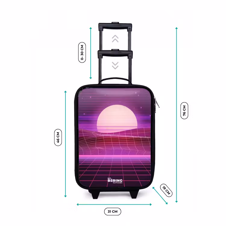 Rasterlandschap met zon Kinderkoffer - Zwart klein -productfoto_formaten