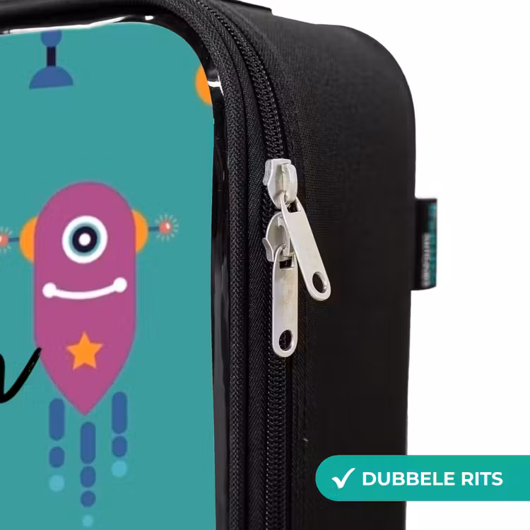 Robo rave Kinderkoffer - Zwart klein -rits_NL