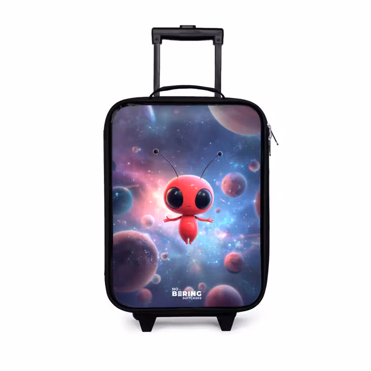 Rood Ruimtewezen in Kosmische Dans Kinderkoffer - Zwart klein -3d