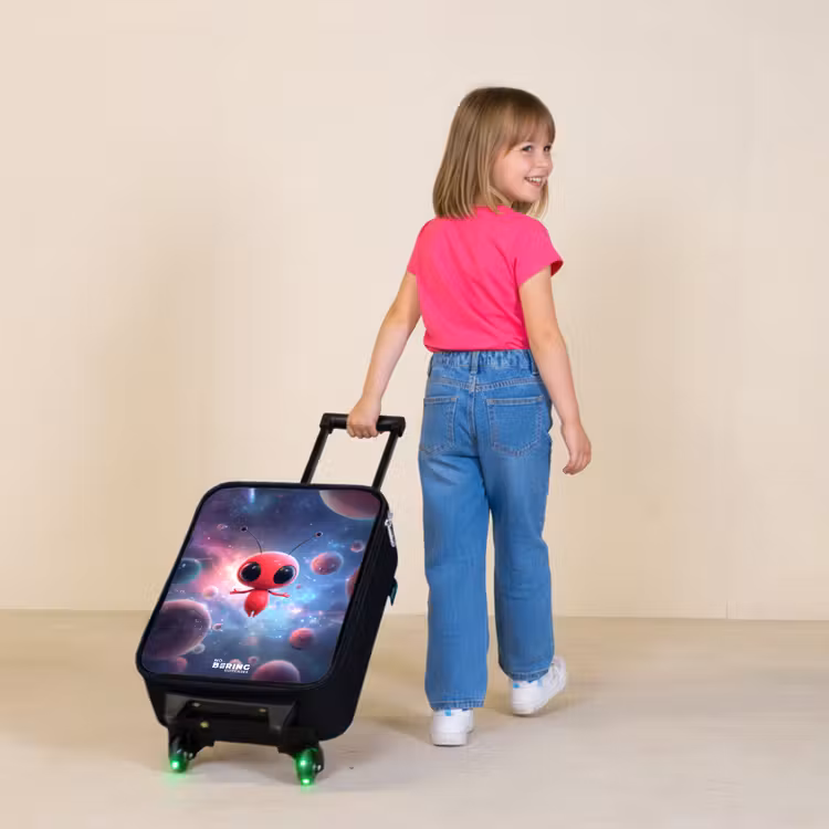 Rood Ruimtewezen in Kosmische Dans Kinderkoffer - Zwart klein -sfeer1