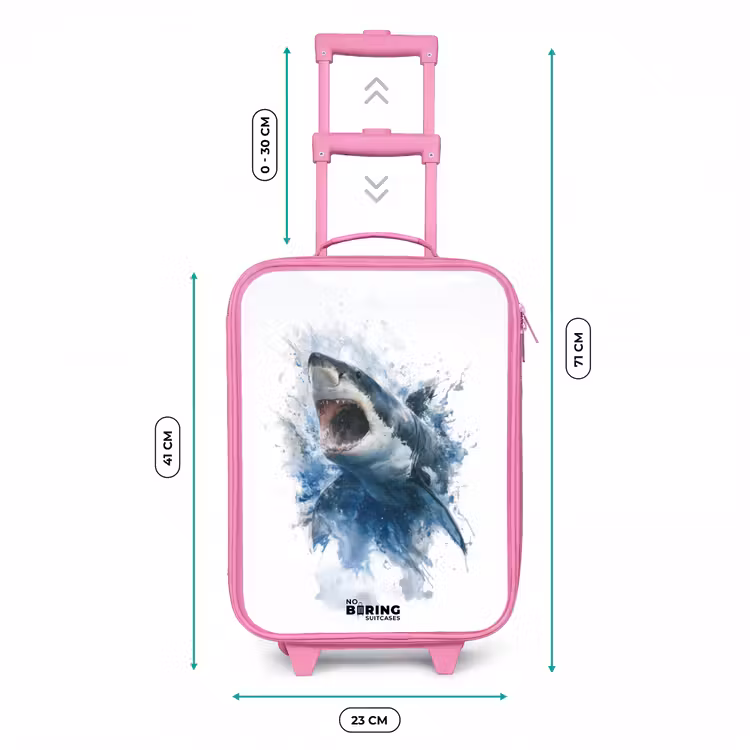 Aanvallende haai in waterverf Kinderkoffer - Roze klein -productfoto_formaten