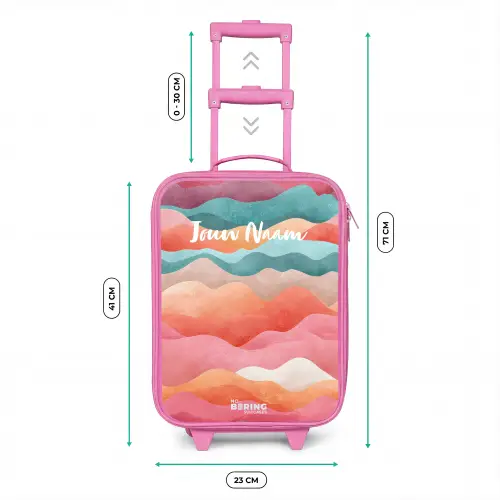 Abstracte golven Kinderkoffer - Roze klein -productfoto_formaten