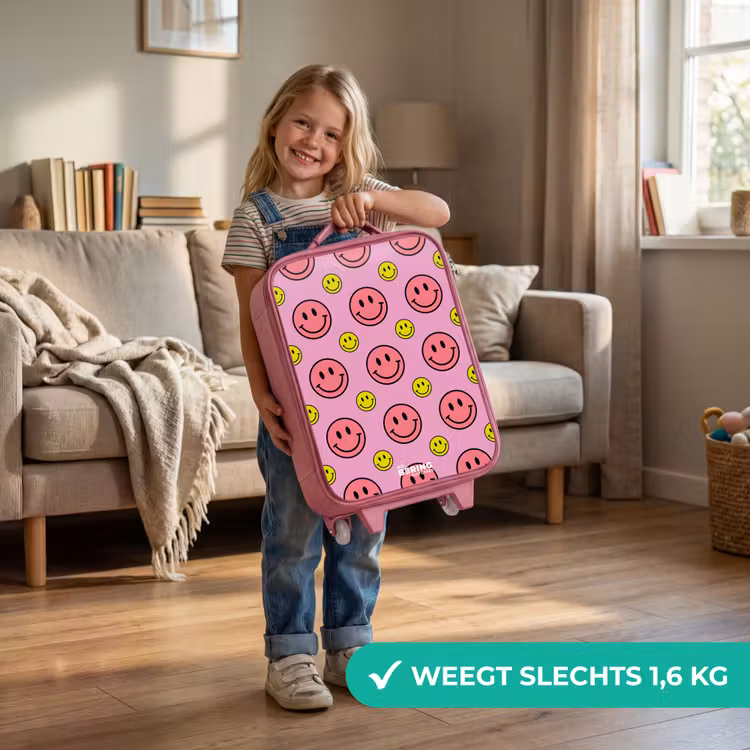 All smiles roze Kinderkoffer - Roze klein -sfeer2_NL