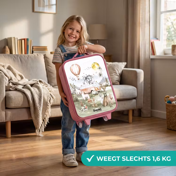 Alpaca avontuur Kinderkoffer - Roze klein -sfeer2_NL