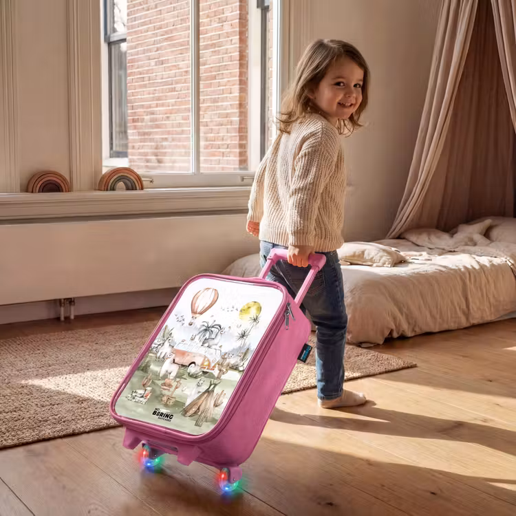 Alpaca avontuur Kinderkoffer - Roze klein -sfeer1