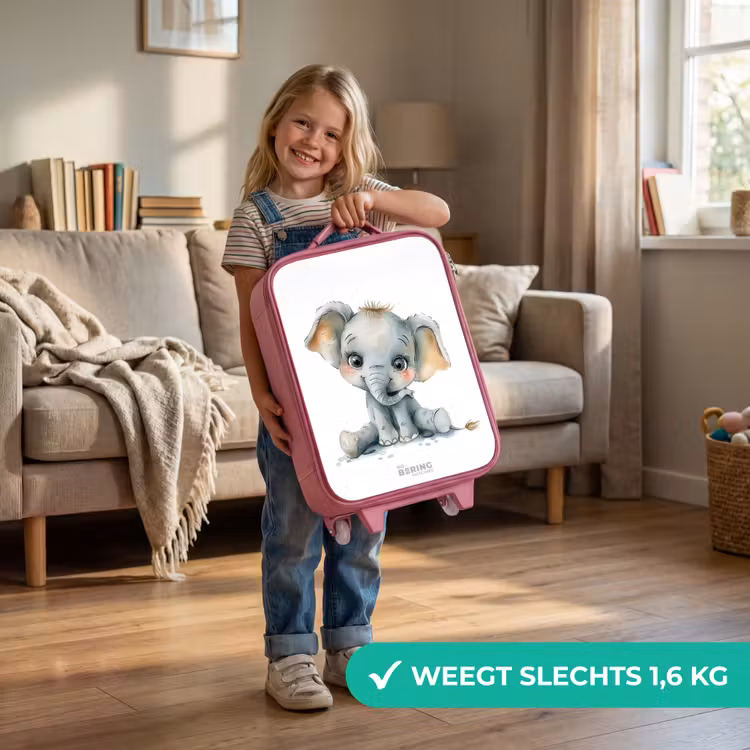 Baby olifant Kinderkoffer - Roze klein -sfeer2_NL