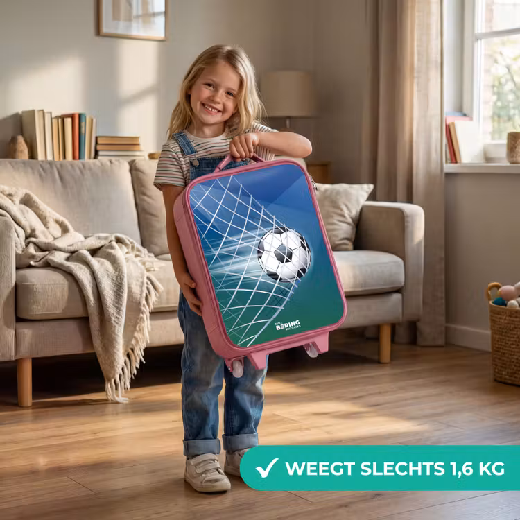 Bal in het goal Kinderkoffer - Roze klein -sfeer2_NL