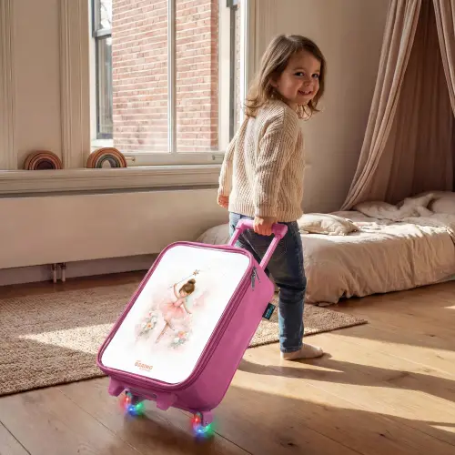 Ballerina fee in roze Kinderkoffer - Roze klein -sfeer1