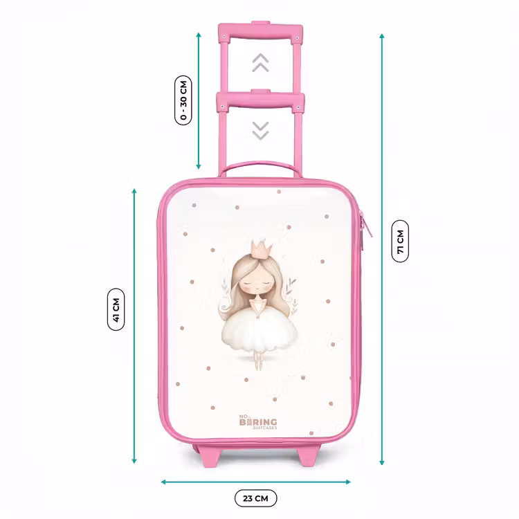 Ballerina prinses tussen beige stippen Kinderkoffer - Roze klein -productfoto_formaten