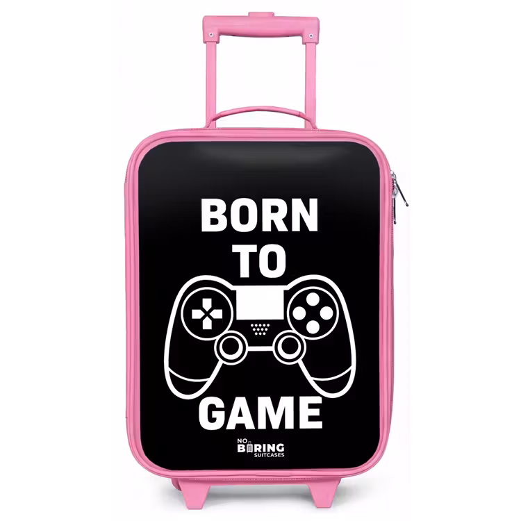 Born to game met controller Kinderkoffer - Roze klein -zz3dotto